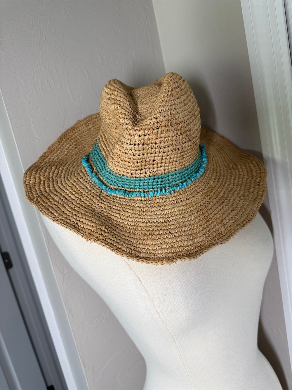 Wallaroo Hat Company Tahiti Cowboy western straw hat with turquoise beach boho